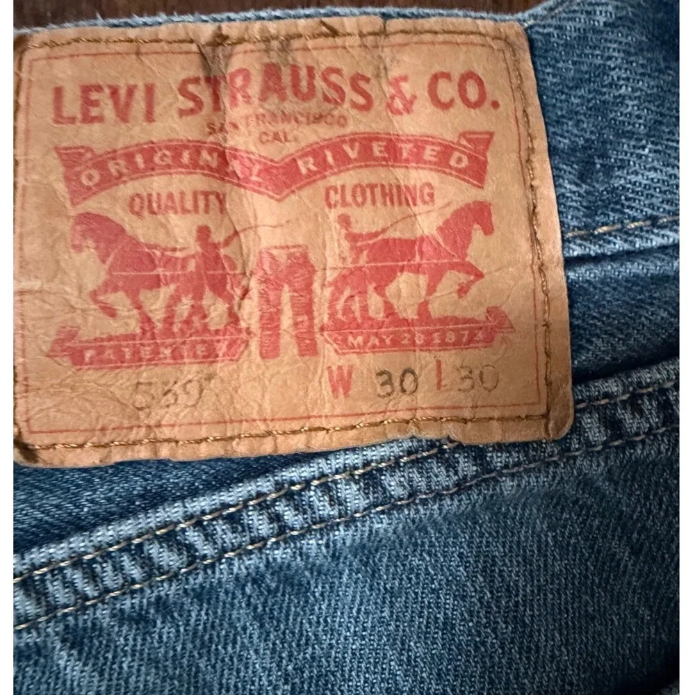 Levis 559 Relaxed‎ Straight Jeans Mens 30x30 Blue Medium Wash Denim 00559-0442